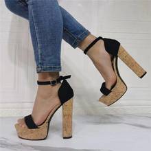 Elegant Pole Dance Shoes Wood High Heels Women Sexy Show Chunky Sandals Party Club Platform High-Heeled Open Wedding New 13 CM 2024 - buy cheap