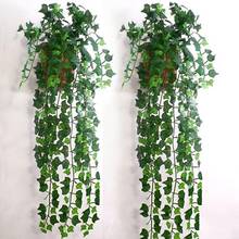 Decoração de parede artificial falsa, plantas, folhas, guirlanda, decoração de jardim para casa, 1 peça 2024 - compre barato