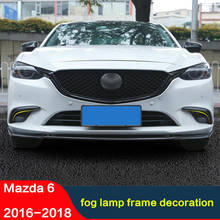 Ceyusot armação para farol dianteiro mazda 6 2016 2017 2018 abs refletor luz de neblina guarnição para farol de carro reinstalação de peças de automóvel 2024 - compre barato