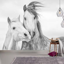 3D Wallpaper Modern White Horse Murals Living Room Bedroom Background Wall Home Decor Self-Adhesive Waterproof Wall Stickers 3 D 2024 - buy cheap