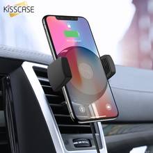 Автомобильный держатель для телефона KISSCASE для iPhone 11 Pro Max samsung A50 для Xiaomi Redmi huawei, подставка для телефона 10 Вт, быстрая Беспроводная зарядка, держатель 2024 - купить недорого