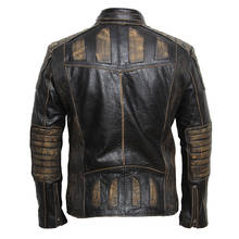 Shipping DHL Free Male Vintage Genuine Original Designer Cowhide Leather Jackets Men's Biker Coat Moto Jacket 2024 - buy cheap