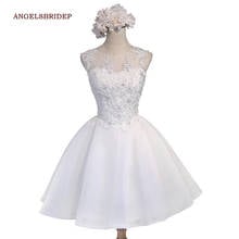 ANGELSBRIDEP 1950S Short Wedding Dresses White Vestido De Noiva Summer Style Applique Bridal Gowns Formal Bride Dress Online 2024 - buy cheap