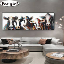 Abstrato moderno original cinco vacas pintura diamante ponto cruz 5d diy bordado mosaico quadrado broca redonda needlework presente 2024 - compre barato