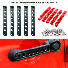 5 Pcs Front Rear Door Grab Handle Inserts Cover For Jeep Wrangler Unlimited Accessories Parts 2007-2018 2024 - buy cheap