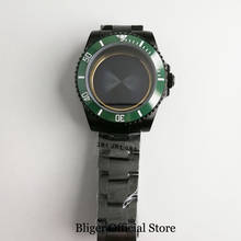 Funda de reloj negra chapada en PVD, cristal de zafiro verde, 2836 BezelFit ETA, movimiento MIYOTA 2024 - compra barato