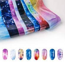 Biutee-láminas de colores para uñas, 4x100cm, 10 pegatinas holográficas de transferencia, patrón personalizado, deslizantes 2024 - compra barato