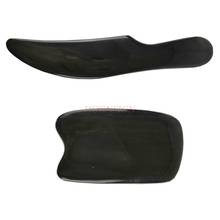 2PCS massage Natural Black Buffalo Horn Gua Sha Board Guasha Therapy Scraper Scraping Blade Plate Back Massage Chinese Medicine 2024 - buy cheap