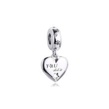 Fits Pandora Bracelet Congratulations Heart & Stars Dangle Charm rosario 925 Sterling Silver Charms Beads for Jewelry Making 2024 - buy cheap