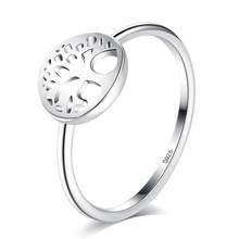 Zembrilho para mulheres s925 anéis de prata esterlina formato árvore da vida vazados anéis simples estilo tendência presente de festa joias finas 2024 - compre barato