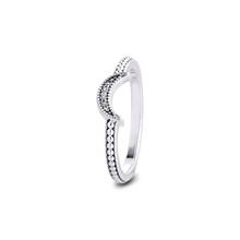 Crescent Moon Beaded Ring 925 Sterling-Silver-Jewelry DIY Fashion European Jewelry For Women Wholesale Woman Gift Rings 2024 - buy cheap