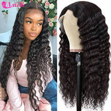 Transparent Lace T Part Wigs Deep Wave Human Hair Wigs Lace Closure Wigs 30 Inch Brazilian Remy Hair With Baby Hair Aatifa wig 2024 - buy cheap