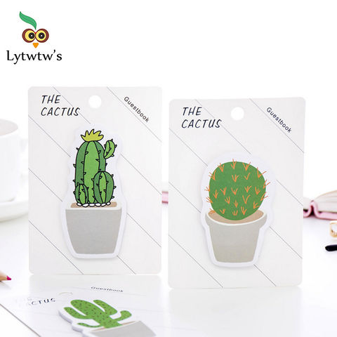 1 Pcs Cute Kawaii Memo Pad Stickers Sticky Notes Cactus Office School Supply Stationery notepad decoration adhesive 2022 - buy cheap
