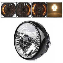 Universal 7 Inch Motorcycle Headlight H4 35W LED Head Lamp 9 Wires Turn Signal Light Mount Bracket Black 2024 - buy cheap