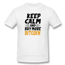 Keep Calm And Buy More Bitcoin T-Shirt Men Top Quality 100% Cotton Short Summer Sleeve Funny Dogecoin Stocks Casual Loose 2024 - buy cheap