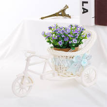 Diy plástico branco triciclo bicicleta cesta de flores recipiente para planta de flores decoração de festa de casamento em casa grinaldas 2024 - compre barato
