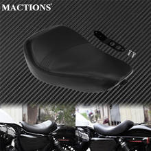 Motorcycle Driver Front Leather Pillow Solo Seat Cushion Black Leater For Harley Sportster XL 48 1200X  72 1200V 2016-2020 2021 2024 - buy cheap