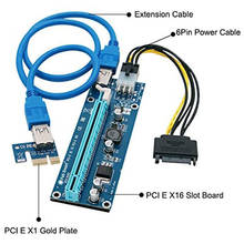 Ver006 pci express pci-e riser cartão pcie 1x a 16x 60cm usb 3.0 cabo sata para 4pin power para 2024 - compre barato