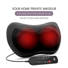 Massage Pillow 12 Heads Acupressure Back Lumbar Cervical Massager Car Electric Acupressure Massager Back Massage Remote Control 2024 - buy cheap