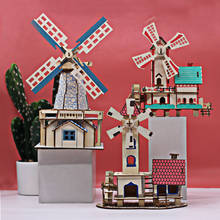 Feooe espalhar o melhor vendendo 3d quebra-cabeça artesanal de madeira montado edifício modelo moinho de vento diy brinquedos educativos presentes wl 2024 - compre barato