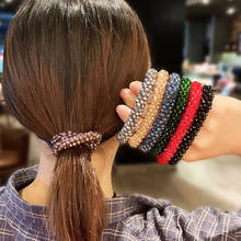 Adornos de cristal de lujo para el pelo, coleta elástica, bandas elásticas para el pelo de moda coreana, accesorios de goma, venta al por mayor 2024 - compra barato
