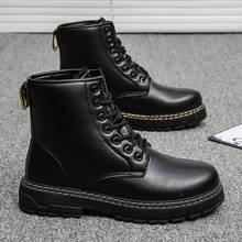 Sapatos masculinos de outono e inverno, botas martin de veludo e quente para homens, estilo europeu e americano, botas de neve, novo, 2020 2024 - compre barato