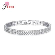 Dazzling Rhinestone Bangles for Women 925 Sterling Silver Gold Color Tennis  Single/Multiple Rows Bracelet Jewelry Nice Gift 2024 - buy cheap