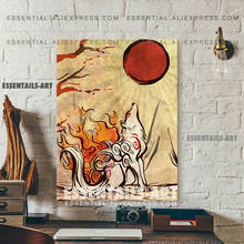 Okami arte de arte cartaz da lona parede pintura decoração fotos quarto estudo sala estar decoração casa impressões 2024 - compre barato