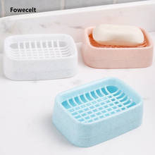 Fowecelt-jabonera con ventosa para baño, caja de almacenamiento de jabón de viaje, bandeja escurridora, soporte de doble capa, Gadgets de baño 2024 - compra barato