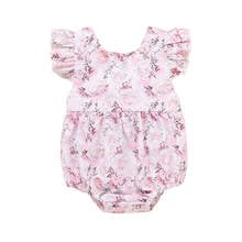 Citgeett Summer Newborn Baby Girl Flying Sleeve Romper Flower Pattern Summer Jumpsuit Outfits Clothes 2024 - buy cheap