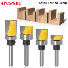 4pcs 1/4" 6mm Shank Hinge Mortise/Template Router Bit enon Cutter For Woodworking Tools Bottom Cleaning Bit 2024 - buy cheap