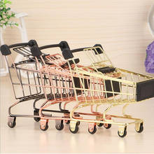 2pcs/lot Golden Mini Supermarket Shopping Cart Small Children Desktop Handcart Utility Cart Small Shopping car Toy Stroller 2024 - buy cheap