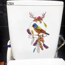 Zttzdy 14.2 × 25.8cm pena anel pássaro casa banheiro adesivo personalidade decoração da parede T2-1349 2024 - compre barato
