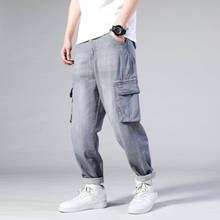 Hip Hop Men's Jeans Plus Size Baggy Skateboard Trousers Hiphop Loose Men Boys Multi-pocket Denim Rap pants mens Four Seasons 2024 - buy cheap