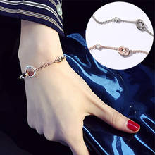 YADA ins Fashion Double ring Bracelets&Bangles For Women Alloy Cubic Zirconia Bracelets Charm Crystal Jewelry Bracelet BT200350 2024 - buy cheap