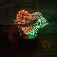 Romantic Colorful Heart Rose 3D Optical Illusion Novelty Table Lamp usb led 3D Night Light for Lover Gift Home Bedroom Decor 2024 - buy cheap