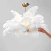 Postmodern New Led Chandelier Ostrich Feather Decoration Light Creative Design Princess Bedroom Restaurant Living Room Decor 2024 - buy cheap