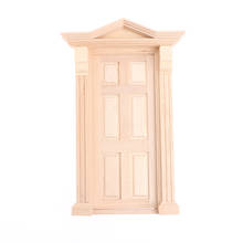 Casa de muñecas sin pigmentar, puerta de madera en miniatura, muebles artesanales, juguete de decoración, escala 1:12 2024 - compra barato