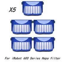 5 шт. Hepa фильтр Accessroies части для iRobot Roomba 600 серии робот-пылесос наборы запчасти 616 650 680 690 585 595 651 606 2024 - купить недорого