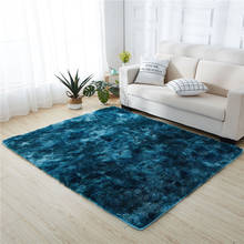 Alfombra Tie-dye para sala de estar, Felpudo de felpa larga, peluda, para el suelo del dormitorio, para juegos de niños, cocina, balcón, pasillo 2024 - compra barato