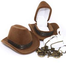 Jewellery Display Storage Case Jewelry Container Fashion Creative Cowboy Hat Shape Rings Box 2024 - buy cheap