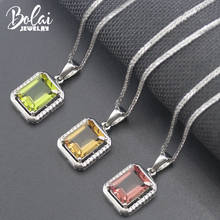 Bolai Color Changing Sultanit Pendant Necklace 925 Sterling Silver Diaspore Emerald Cut 10*8mm Fine Jewelry Women'S Female Gift 2024 - buy cheap