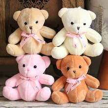 8-10cm  Mini Plush Bear Toys Conjoined Bear Pendant PP Cute Cotton Soft Stuffed Toy Bouquet Plush Doll Holiday Christmas Gift 2024 - buy cheap