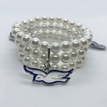 ZETA PHI BETA sorority society-colgante de metal esmaltado a la moda, pulsera de perlas de simulación de Paloma 2024 - compra barato