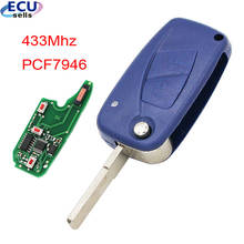 for Fiat Remote Key 433Mhz PCF7946 Chip 2 Button Flip Folding Uncut Blade For Fiat 500 Panda Idea Punto Stilo Ducato 2024 - buy cheap