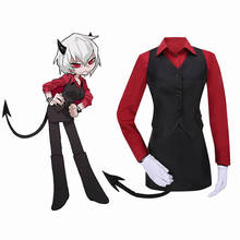 Game Helltaker the Sour Demon Malina Cosplay Costume Outfits for Women Men Adult JK Uniform Vest Gloves Tail Halloween Carnival 2024 - buy cheap