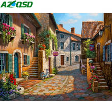 AZQSD DIY Oil Painting By Numbers Town Street Canvas Painting Kits Home Decor Paint By Number Scenery Handpainted Gift 2024 - buy cheap