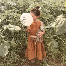 Ropa de bebé niña otoño 2021 Ins estilo europeo y América sólido niñas vestido infantes niños niña ropa Casual vestido de princesa 2024 - compra barato