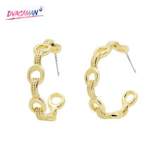 Dvacaman Punk Gold Color Chain Hoop Earrings For Women Gothic Geometric Round Statement Earrings 2020 Fashion Jewelry Bijoux 2024 - buy cheap