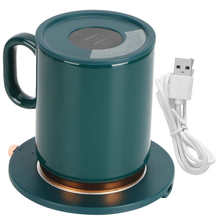 Calentador de taza de café Digital con USB, termostático de 55 Celsius para el hogar, oficina, té, leche, agua, almohadilla térmica con taza, regalo verde 2024 - compra barato